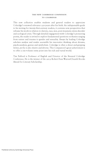 The New Cambridge Companion to Coleridge
