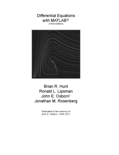Differential Equations with MATLAB