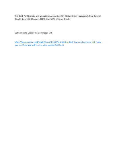 Financial and Managerial Accounting