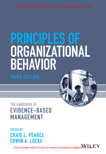 Principles of Organizational Behavior The Handbook of Evidence-Based Management