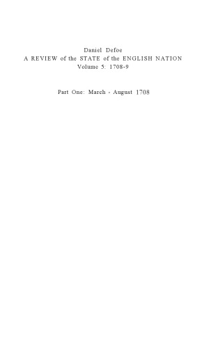 Defoe's Review 1704-13, Volume 5 (1708-9)