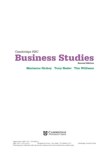 Cambridge HSC Business Studies