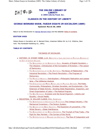 Fabian essays in socialism
