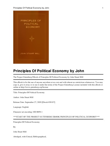 Principles of Political Economy
