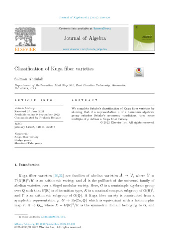 Classification of Kuga fiber varieties