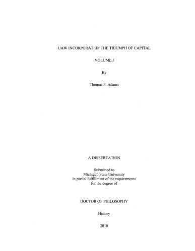 UAW Incorporated: The Triumph of Capital