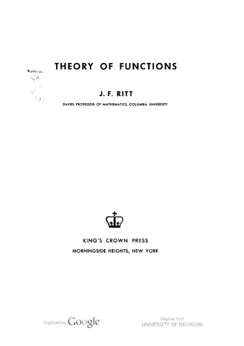 Theory of Functions