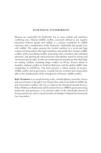 Ecological Vulnerability: The Law and Governance of Human–Wildlife Relationships