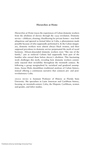 Hierarchies at Home: Domestic Service in Cuba from Abolition to Revolution