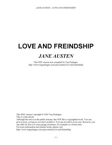 Love and Friendship