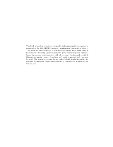 Trends in Commutative Algebra