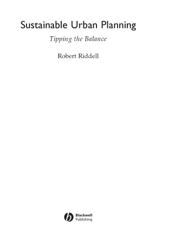 Sustainable Urban Planning: Tipping the Balance