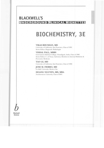 Blackwell Underground Clinical Vignettes Biochemistry
