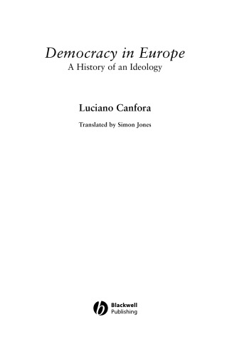 Democracy in Europe: A History of an Ideology ()