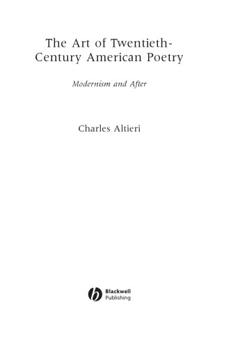 The Art of Twentieth-Century American Poetry: Modernism and After (Blackwell Introductions to Literature)
