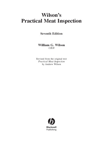 Wilson's Practical Meat Inspection - 7th ed