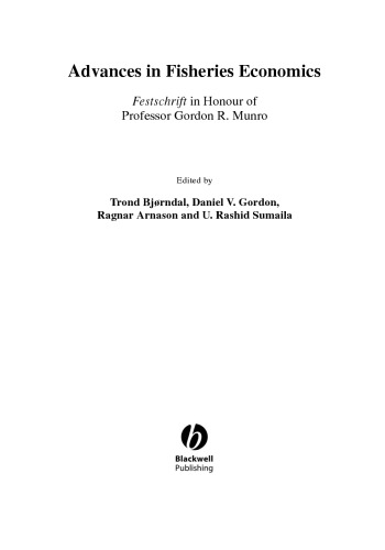 Advances in Fisheries Economics