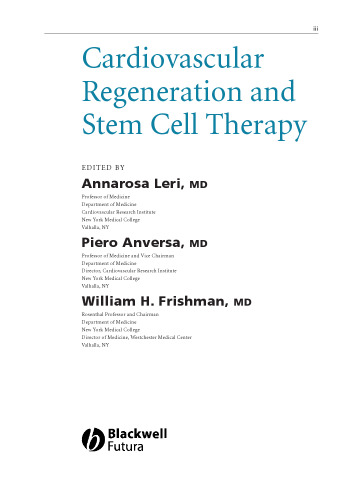 Cardiovascular Regeneration and Stem Cell Therapy