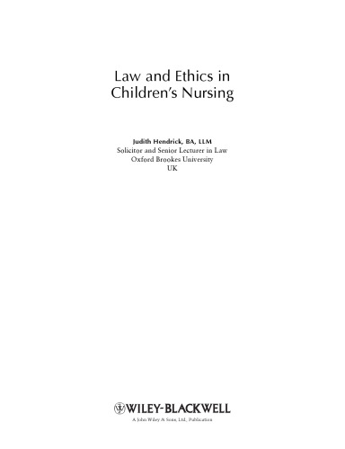 Law and Ethics in Children's Nursing