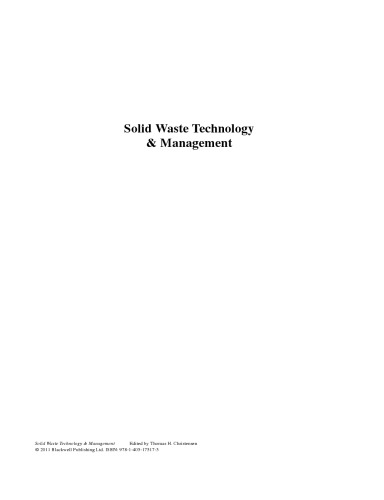 Solid waste technology and management (2 volume set)