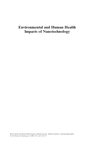 Environmental and Human Health Impacts of Nanotechnology