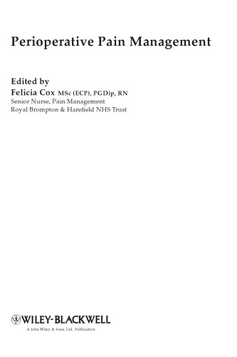 Perioperative Pain Management