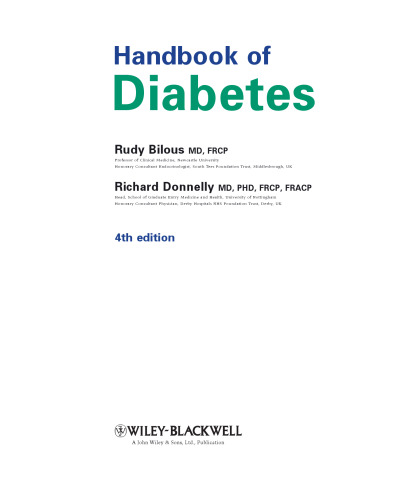 Handbook of Diabetes, 4th Edition