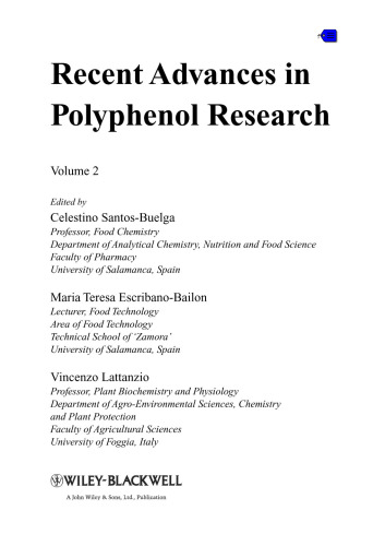 Recent Advances in Polyphenol Research Volume 2