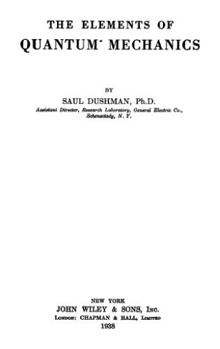 The Elements Of Quantum Mechanics