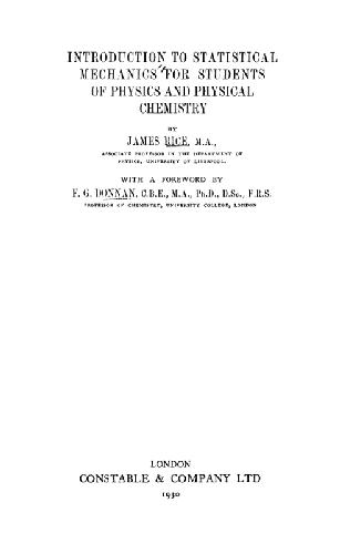 Introduction To Statistical Mechanics