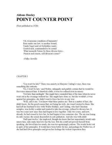 Point Counter Point