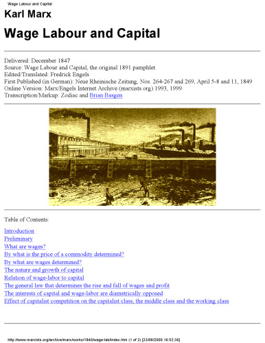 Wage-Labor and Capital