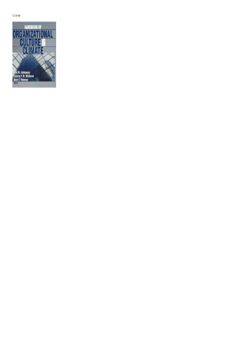 Handbook of Organizational Culture and Climate