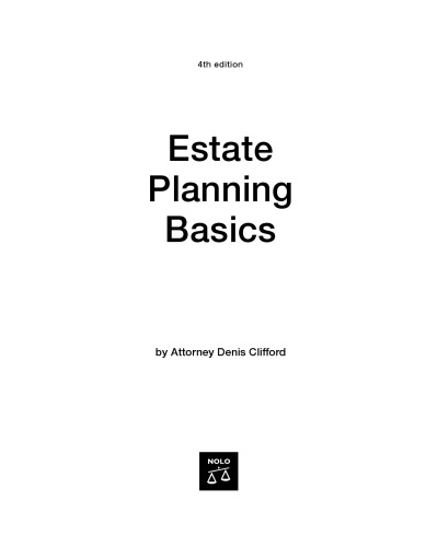 Estate Planning Basics 4th edition
