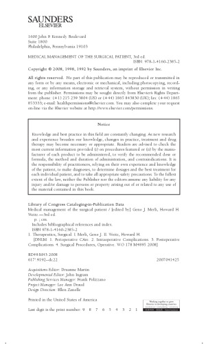 Medical Management of the Surgical Patient