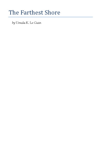 The Farthest Shore (The Earthsea Cycle, Book 3)
