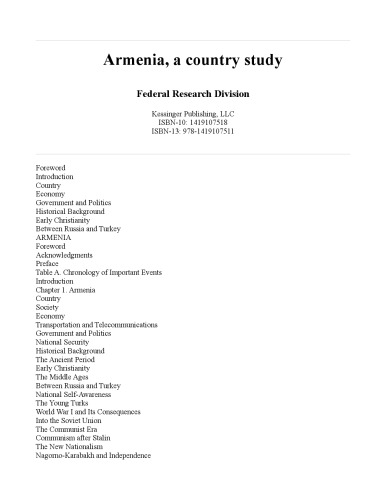 Armenia A Country Study