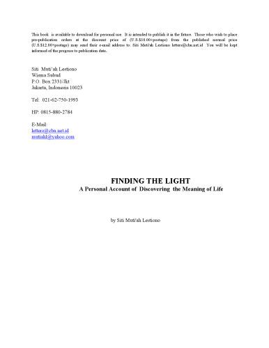 Finding the Light: A personal account of discovering the meaning of life