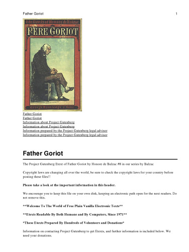 Old Goriot (Pere Goriot)