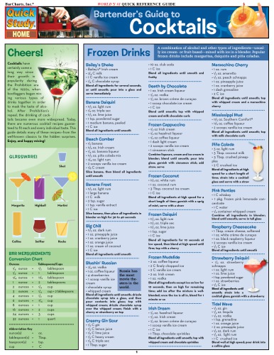Bartender'S Guide To Cocktails (Quick Study Home)