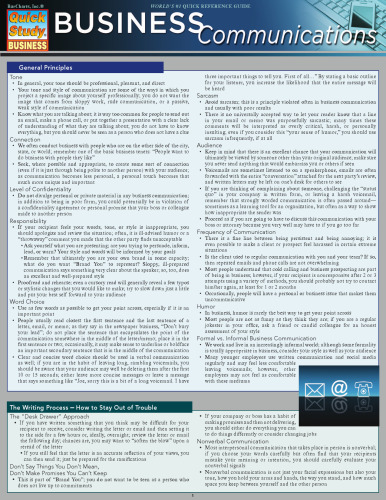Business Communications (Quick Study Business)