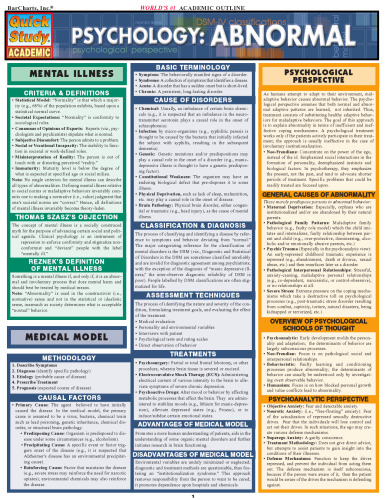 Psychology: Abnormal