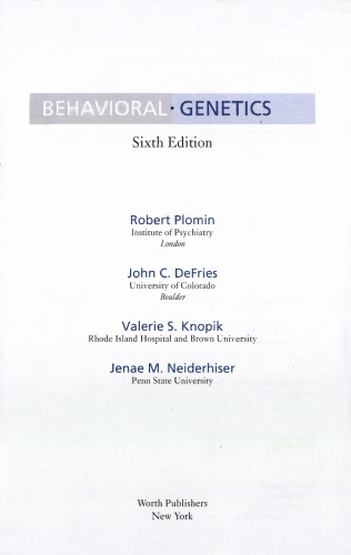 Behavioral Genetics