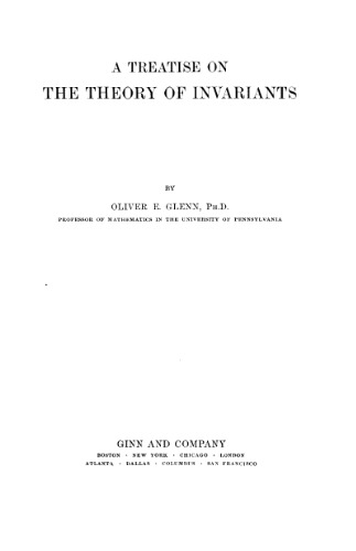 A treatise on the theory of invariants
