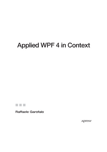 Applied WPF 4 in Context