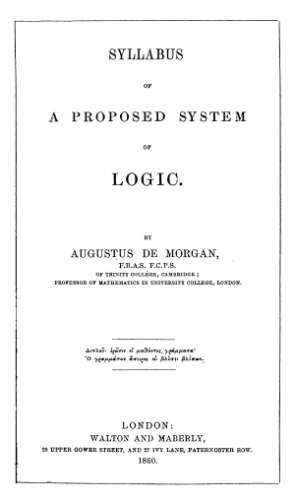 Syllabus Of A Proposed System Of Logic
