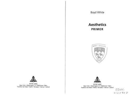 Aesthetics Primer (Peter Lang Primer)