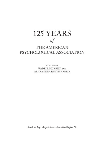 125 Years of the American Psychological Association