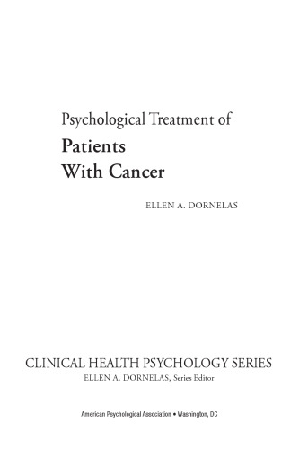 Psychological Treatment of Patients With Cancer
