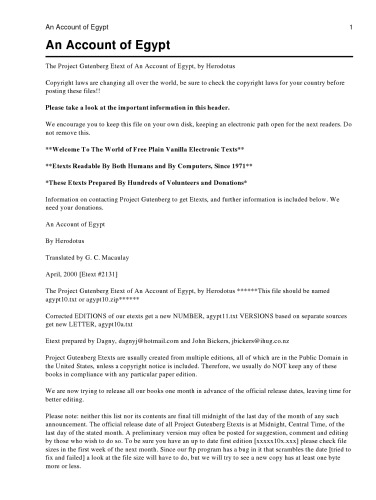 An Account of Egypt